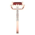 thumbnail image 3 of 1.86ct Emerald Cut Red Natural Garnet 18k Pink Rose Gold Engraving Statement Bridal Wedding Halo Designer Ring Size 3.5, 3 of 5