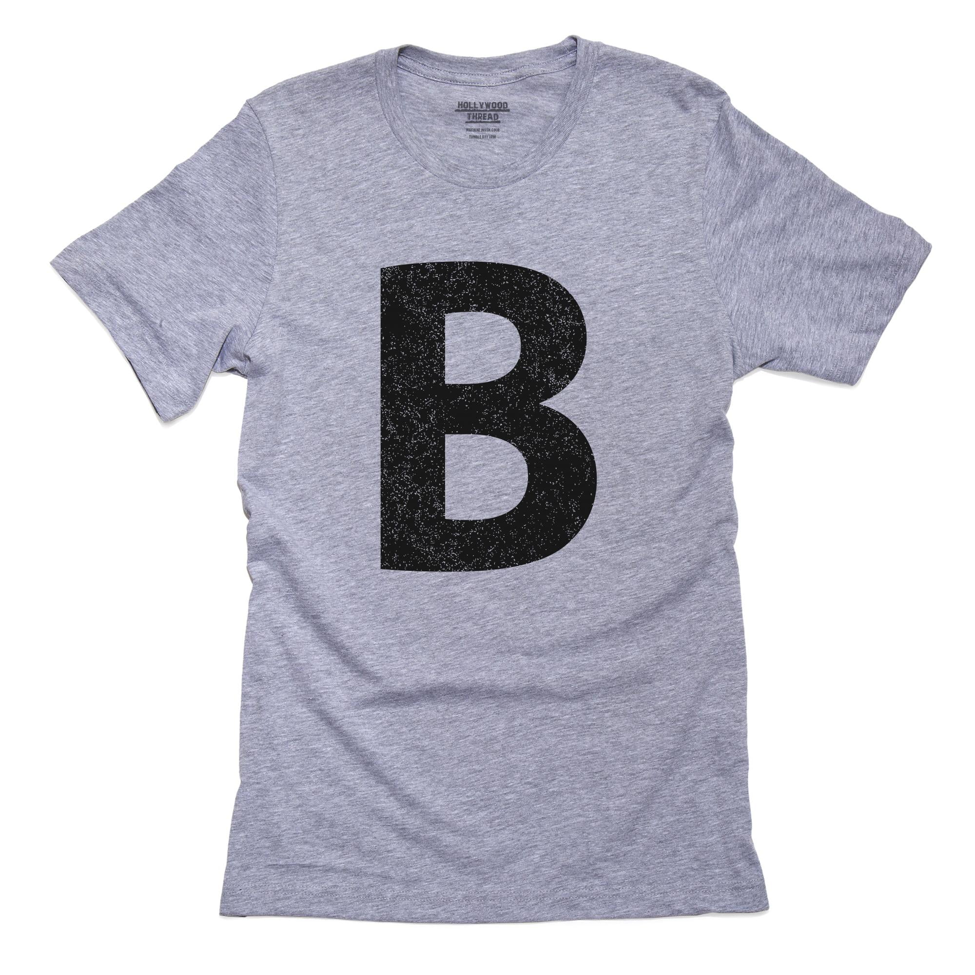 Monogram - B - Letter in Stately Black Men's Grey T-Shirt - Walmart.com