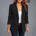 thumbnail image 5 of Blazers for Women Business Casual Long Sleeve Open Front Button Blazer Office Travel Lapel Suit Jackets with Pockets(Black,XXXL), 5 of 6