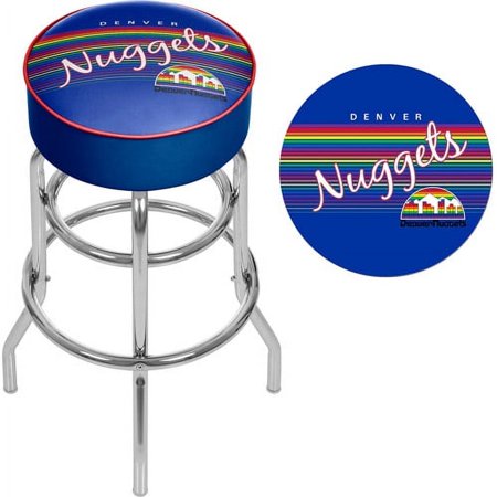 Denver Nuggets NBA Hardwood Classics Padded Swivel Bar Stool - Blue, Red, Yellow, White