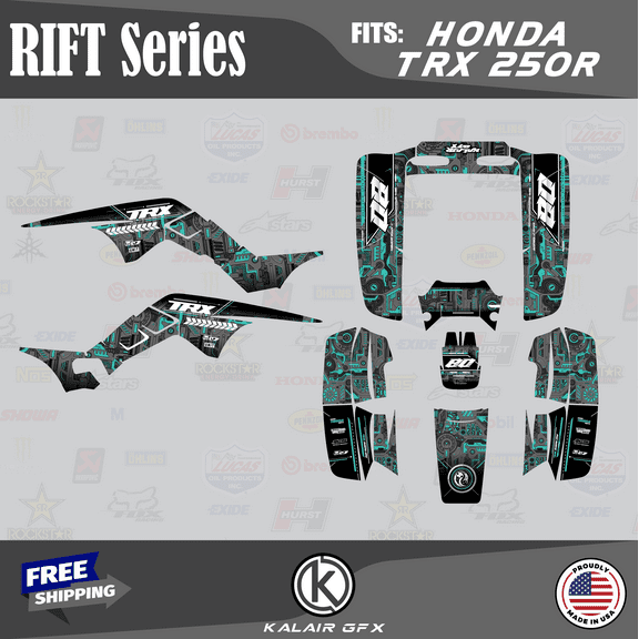 Kalair GFX Graphics Kit for Honda ATV TRX250R (All Years) Rift Series