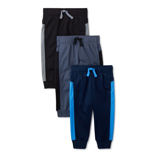 Athletic Works Baby and Toddler Boy Active Jogger Pants, 3Pack, Sizes 12M5T