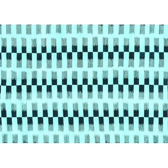 Ahgly Company Indoor Rectangle Solid Light Blue Modern Area Rugs, 7' x 9'