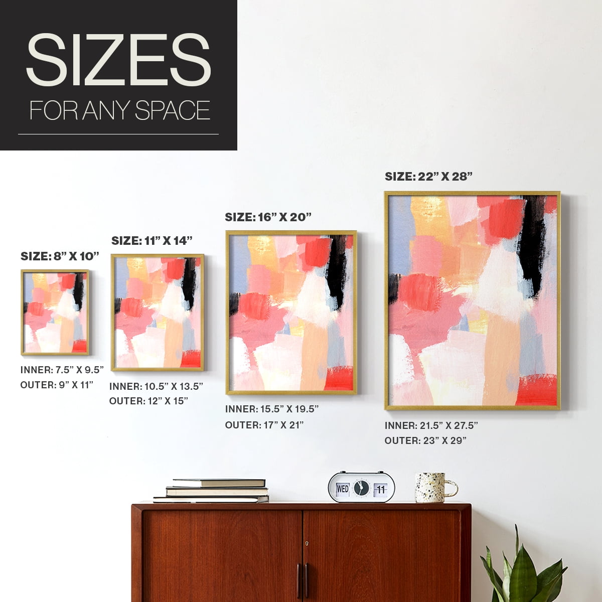 Aerial Scarlet I in Paper Solid Wood 22 x 28 Framed Print