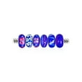 thumbnail image 2 of Bling Jewelry Womens Shades of Blue Murano Glass Swirl Flower Charm Bead Set, 2 of 4