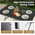 thumbnail image 2 of Farini Patio Dining Table 60"x35", Rectangle Outdoor Dining Table with 1.57" Umbrella Hole for Patio Graden Backyard and Poolside, 2 of 8