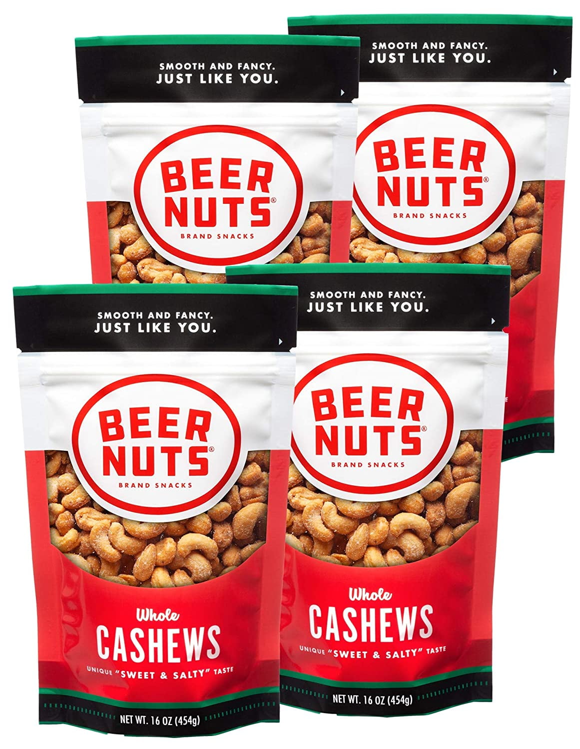 BEER NUTS 16 oz. Bag Cashews (PACK OF 4)