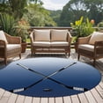 thumbnail image 5 of Navy Blue Ice Hockey Round Rugs 7ft, Winter Sports Ball Games Ombre Non Slip Washable Rug Runner, Low Pile Indoor Floor Carpet Mat Bathroom Rugs for Living Room, Bedroom, Kids Room, 5 of 9