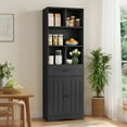 thumbnail image 4 of Asofer Pantry Storage Cabinet with Doors & Drawer & Adjustable Shelves for Kitchen, Living Room, Black, 4 of 5
