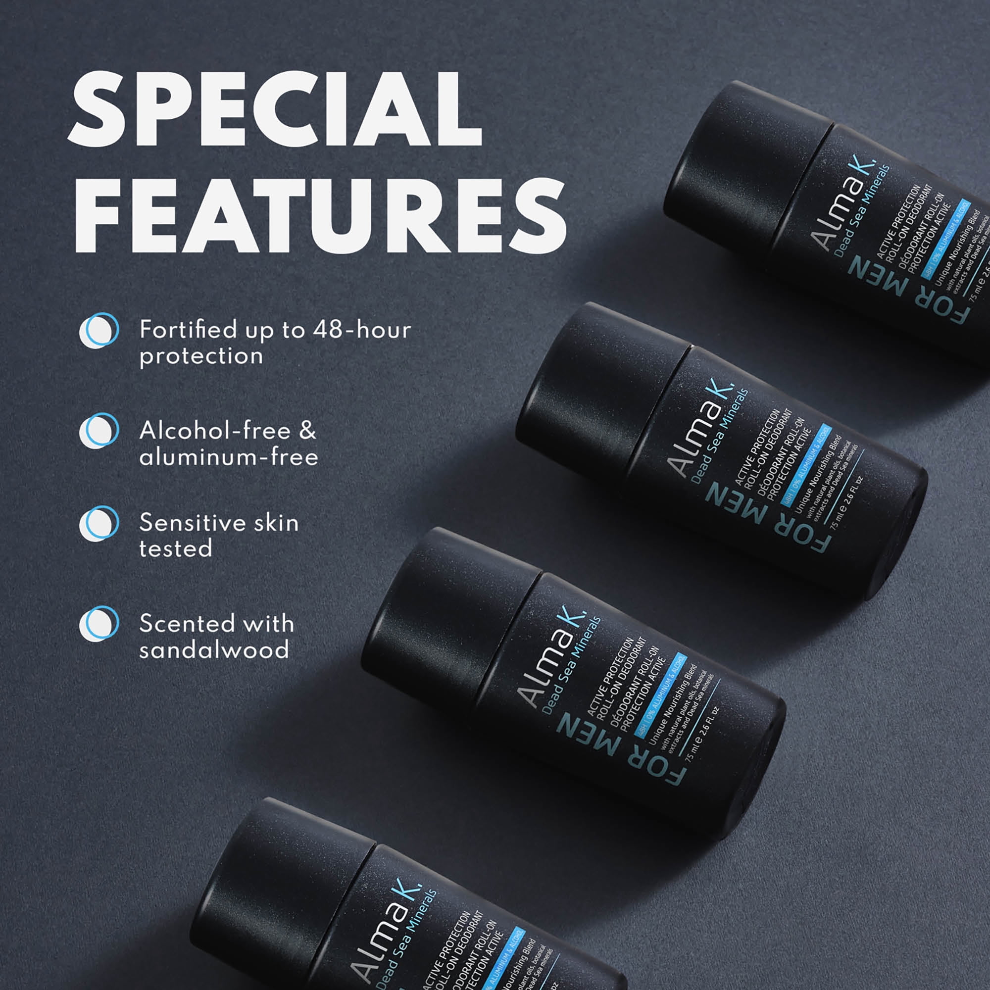 Alma K Active Protection Roll On Deodorant, Deodorant for Women, 2.6 oz