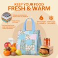 thumbnail image 5 of Pioneer Flower Floral Print Pattern Insulated Lunch Bag for Women & Adults,Large Portable Soft Cooler Lunch Bag,Thermal Food Storage Tote with Pearl Cotton,8.66L,8.75x5.75x9.5 Inch, 5 of 6