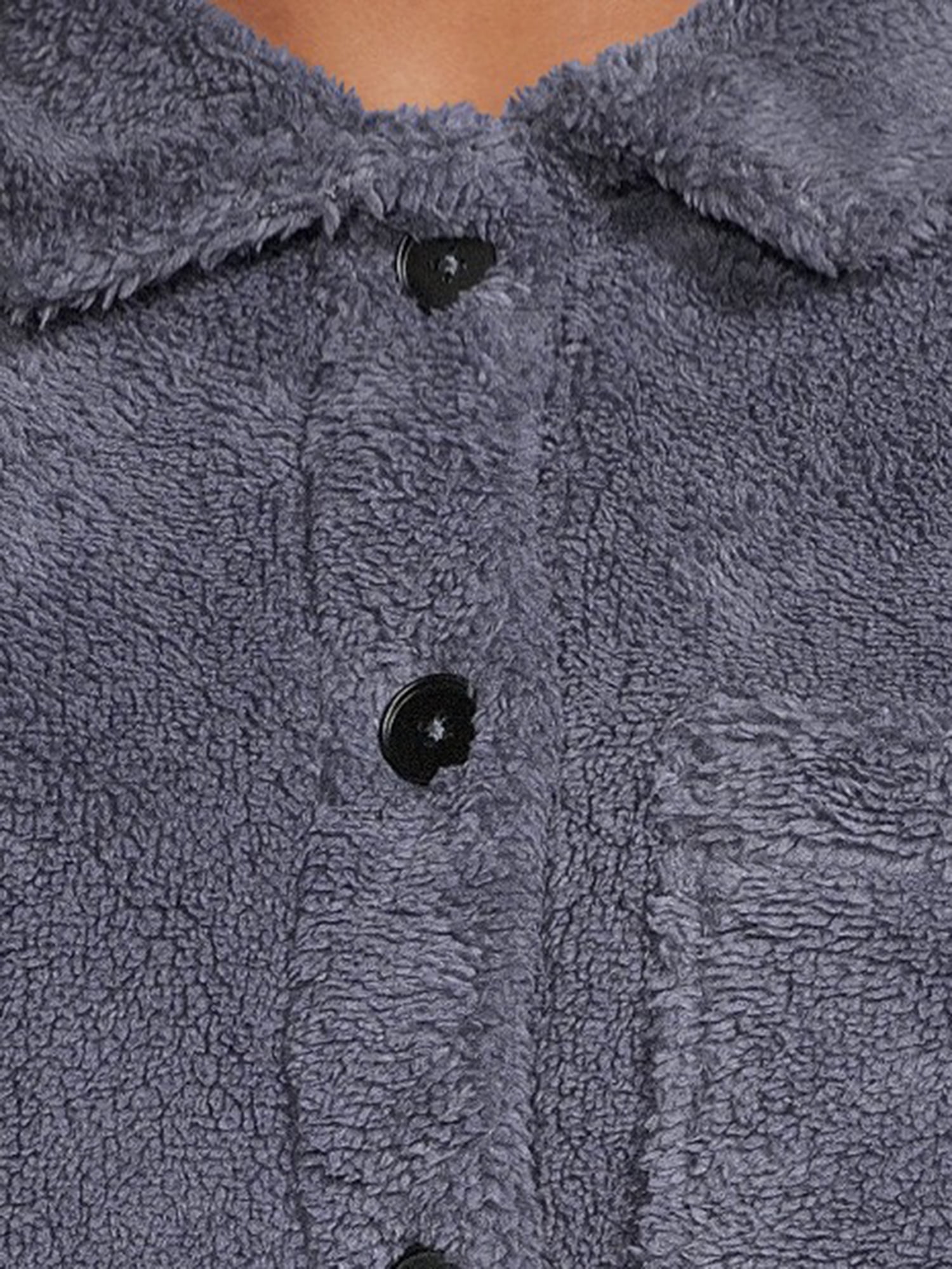 Time and Tru Women's and Plus Faux Sherpa Button-Front Jacket