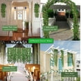 thumbnail image 6 of Artificial Ivy Leaf Garland 12 Strands 86 FT | 7 FT Each Strand | 80 Leaves per Strand | Lush Green Fake Hanging Vines for Wedding Party Home Garden Balcony Jungle-Themed Decor | Realistic Faux, 6 of 8