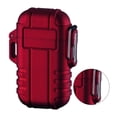 thumbnail image 4 of Encendedor de cigarrillos eléctrico de doble arco, recargable por USB, resistente al viento, resistente al agua, de doble arco, color rojo, 4 of 12