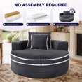 thumbnail image 5 of Lunale 54" Oversized Chaise Lounge Chair Indoor, Round Boneless Cloud Couch, No Assembly Required, Accent Reading Chair for Living Room, Gray Corduroy, 5 of 9