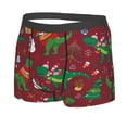 thumbnail image 2 of Wukai Dinosaur Christmas Happy New Year Print Men’s Underwear Breathable Boxer Briefs,&nbsp;Moisture Wicking & Breathable-Small, 2 of 7