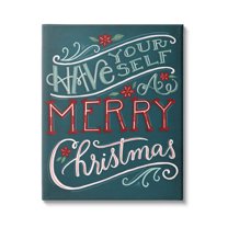 Have Yourself Merry Christmas Phrase Holiday Graphic Art Gallery Wrapped Canvas Print Wall Art