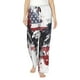 thumbnail image 1 of Balery American Flag Eagle Art Pantalones de pijama para mujer, pijamas ultraligeros, pantalones de estar por casa-X-Large, 1 of 6
