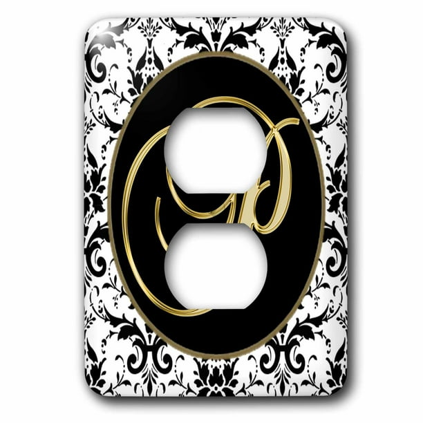 3drose image of the script letter p in black white and