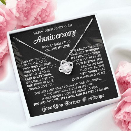 26th Wedding Anniversary Wife Anniversary Gift Twenty sixth Anniversary Gift 26 Year Anniversary Gift Meaningful White Love Knot Necklace
