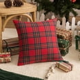 thumbnail image 4 of Lapalife 2 Pack Christmas Plaid Pillow Cover, Snowflake Scottish Tartan Checks Cushion Cover Decorative Throw Pillow Case, 18''x 18'', 4 of 6