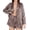 LEOPARD, variant on Satin Pajama Set Belted Robe Drawstring Shorts Long-Sleeve Loungewear Sleepwear