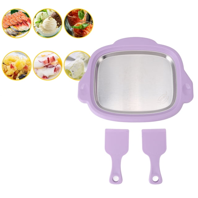 Ice Cream Maker, Fried Ice Cream Roll Machine with 2 Scrapers, for Making Soft Serve Ice Cream, Rolled Ice, Ice Cream Rolls, Rolled Yogurt