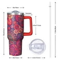 thumbnail image 3 of 40oz Paisley Travel Tumbler with Handle and Leak Proof Flip Straw Lid, Vacuum Insulated Stainless Steel Mug Gift for Him and Her, 3 of 5