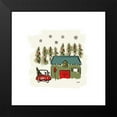 thumbnail image 2 of York, Leah 12x12 Black Modern Framed Museum Art Print Titled - Winter Village V, 2 of 5
