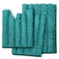 thumbnail image 1 of Clara Clark Bath Rug Chenille Bath Mat, Super Soft Absorbent Bathroom Rug Small, Medium, Contour, Teal Blue, 1 of 10