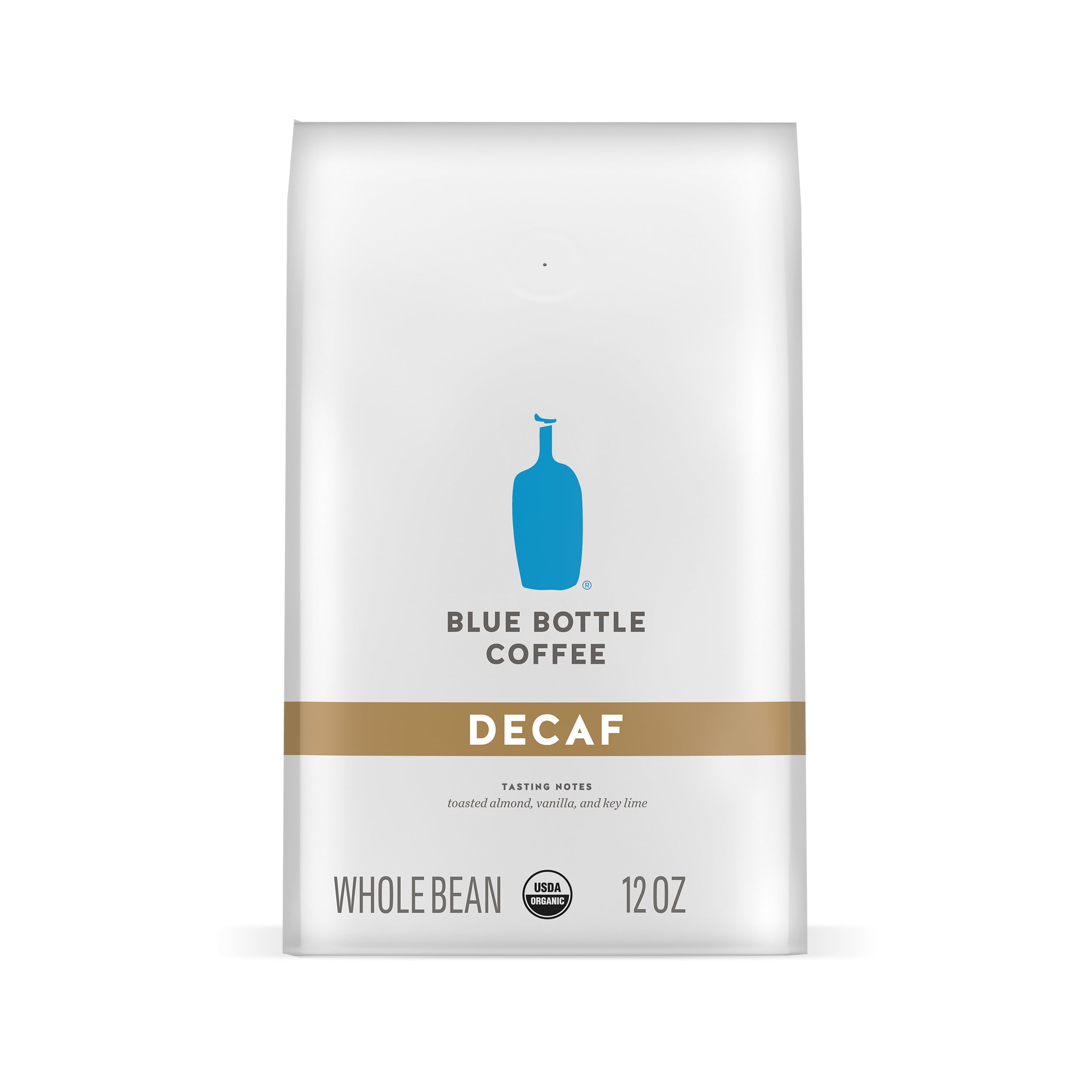 Blue Bottle Whole Bean Organic Coffee, Decaf, Medium Roast, 12 oz bag