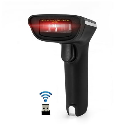 2.4G Wireless Barcode Scanner Handheld USB Wired 1D Bar Code Reader 3mil High Accuracy for Windows Mac PC