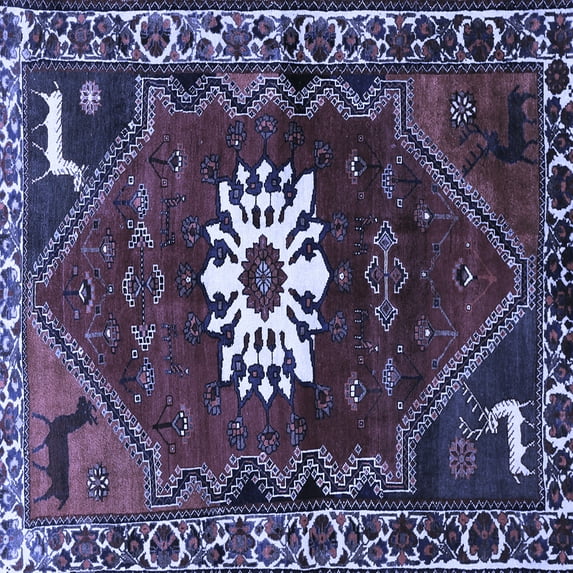 Ahgly Company Indoor Square Persian Blue Traditional Area Rugs, 5' Square