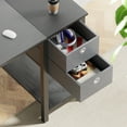 thumbnail image 3 of GIANNA Modern Computer Desk with 2-Tier Storage Drawers, Sturdy Metal Frame, 40" for Home or Office, Black, 3 of 7