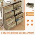 thumbnail image 2 of Atilioo Fabric Dresser with 8 Drawers, Tall Storage Organizer Unit, Large Chest of Drawers for Closet, Bedroom, Living Room, Oak, 2 of 7