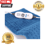 Tizlo XL King-Size Micro-plush Heating Pad, 6 Heat Settings, Select Hour Auto-Off, Moist/Dry Heat, 12" x 24"