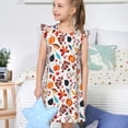 thumbnail image 4 of Fotbe Autumn Pumpkins Fall Leaves Vestido de Dormir para Niñas de 3 a 10 Años, Mangas Cortas, Estilo Princesa, Pijama Camisón con Mangas Voladas-XX-Large, 4 of 6