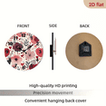 thumbnail image 7 of 2D Flat, 1pc Charming Boho-Chic Silent Wall Clock with Floral Heart Design - 10-inch Wooden, Non-Ticking Timepiece for Living Room, Bedroom, Office - Ideal Valentine's Day or Birthday Gift for Bes, 7 of 7