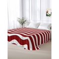thumbnail image 5 of Red White King Size Flat Sheet, Wrinkleproof & Fadeproof Cooling Flat Bed Sheet Only, Modern Abstract Waves Water Ripple Striped Breathable Soft Bedding Top Sheets 105 x 98 Inches, 5 of 8
