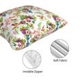 thumbnail image 4 of Throw Pillow Covers, Birds And Flowers Soft Square Pillow Cases with Invisible Zipper for Couch Bed Sofa, Farmhouse Fall Home Decor 12"x12", 4 of 7