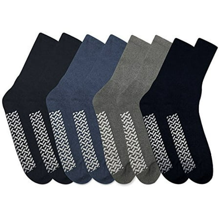 Personal Touch Comfortable Hospital Slipper Socks, 8 Pairs(Size 10-13