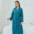 thumbnail image 6 of Seductiva Clearance Women's Lightweight Robe Ladies Men Couple Cloth Robe Sleepwear White Blue Polyester Dressing Gown Kimono Bath Robe Bathrobe for Hotel Home Soft Lightweight, 6 of 7