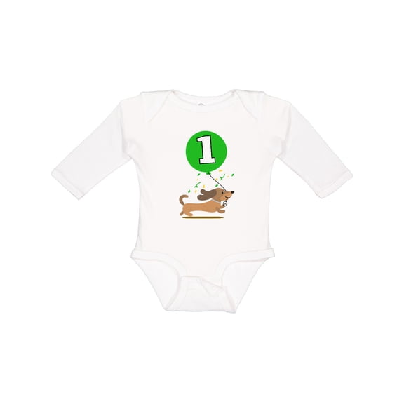 Inktastic 1st Birthday Puppy 1 Year Old Boy Boys Long Sleeve Baby Bodysuit