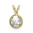 thumbnail image 3 of Real 14kt Yellow Gold 6mm Cubic Zirconia bezel pendant; for Adults and Teens, 3 of 4