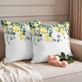thumbnail image 2 of Lemon Leaves Outdoor Waterproof Pillow Covers, Summer Botanical Eucalyptus Branches Decorative Square Throw Pillowcase Sofa Cushion Sham for Patio/Couch/Chair, 26"x26" 2 Pack, 2 of 8