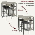 thumbnail image 2 of Ensemble de Table de Cuisine pour 2 avec Tablette de Rangement, Table de Bar pour Petits Espaces et Appartements, 2 of 6
