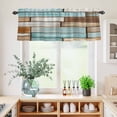 thumbnail image 5 of 3 Piece Kitchen Curtains and Valances Set Blue Brown Vintage Cafe Curtains 36 Inch Length Retro Farmhouse Elegant Pastoral Valance & Tier Curtain for Living Room Bedroom Window 54"x18"+27"x36"*2, 5 of 6
