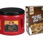 Folgers Coffee, Combo 1-24.2oz Black Silk Coffee Canister & 400ct Sugar In The Raw