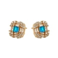 thumbnail image 1 of Finos Aretes Con Aquamarina Y Swarovski Oro 18k Laminado dorado Unitalla, 1 of 3