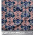 thumbnail image 1 of Soimoi Pink Velvet Fabric Floral Damask Print Fabric by the Yard 58 Inch Wide, 1 of 1